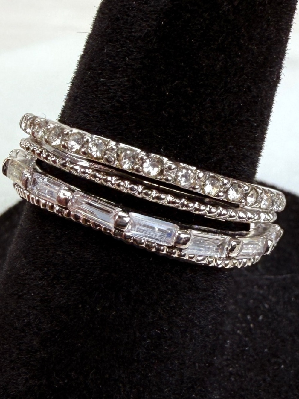 Pretty silver tone, feminine size 6 1/4 costume ring